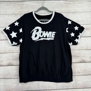 The Vinyl Icons Bowie Ziggy Stardust T-Shirt Womens Size 2X Black White